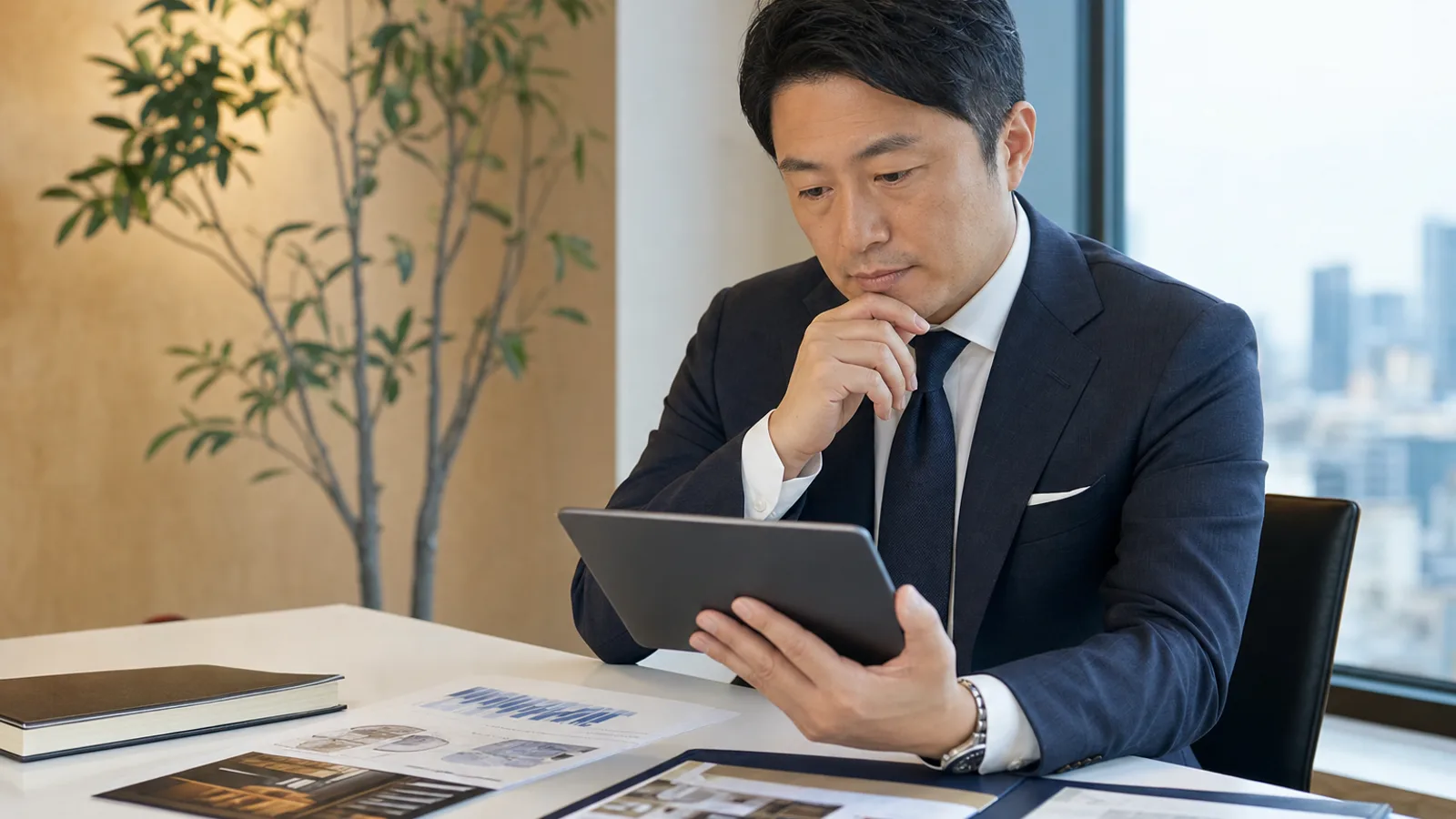 会員限定の加盟情報を確認する様子